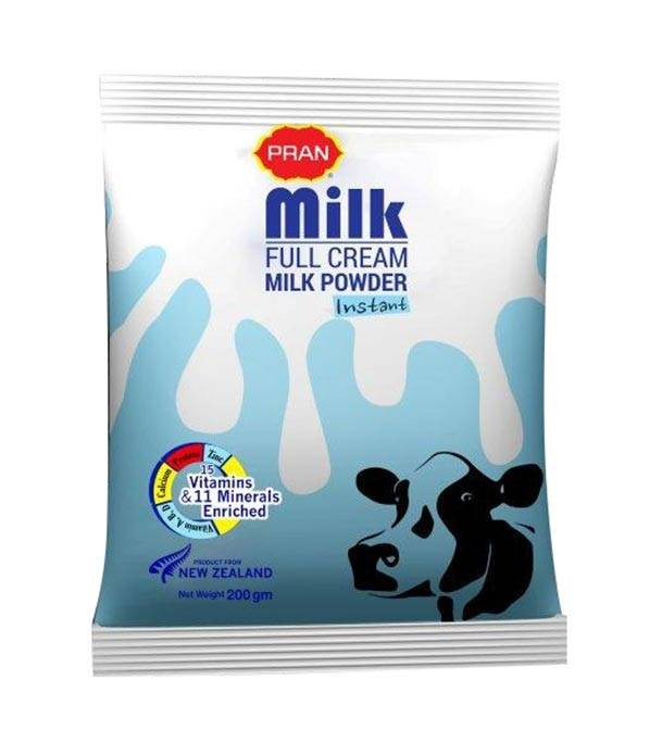 Pran Milk Full Cream Milk Powder Instant 200 g