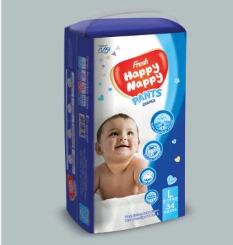 Fresh Happy Nappy Pant Diaper L (9-14 kg) 34 pcs