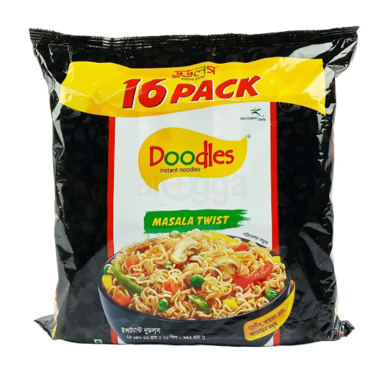 doodles instant 16pack masala twist