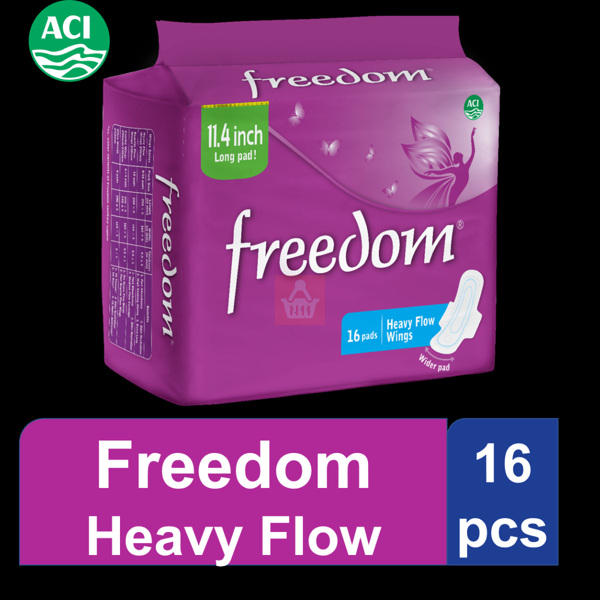 Freedom 8 pads sanitary napkin havy flow wings