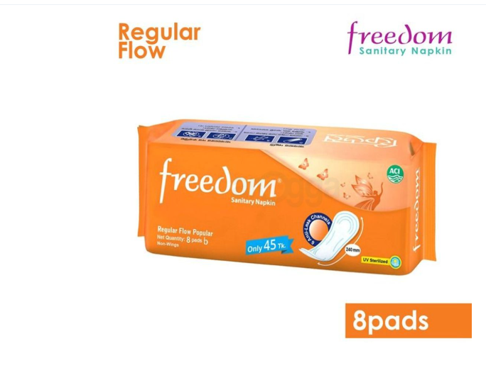 Freedom sanitary napkin regular flow popular  [8] pads