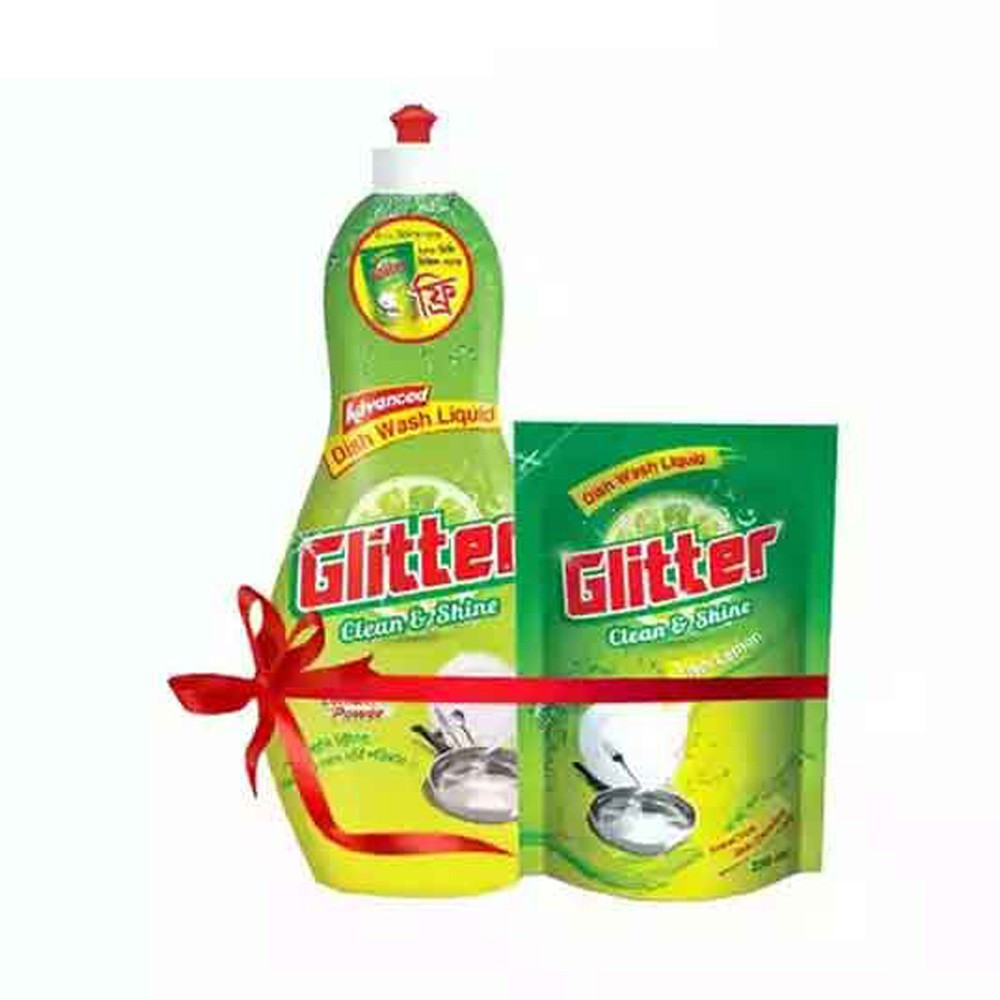 Glitter Dish Wash Liquid 500 ml Free Glitter Dish Wash Pouch